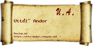 Uttó Andor névjegykártya